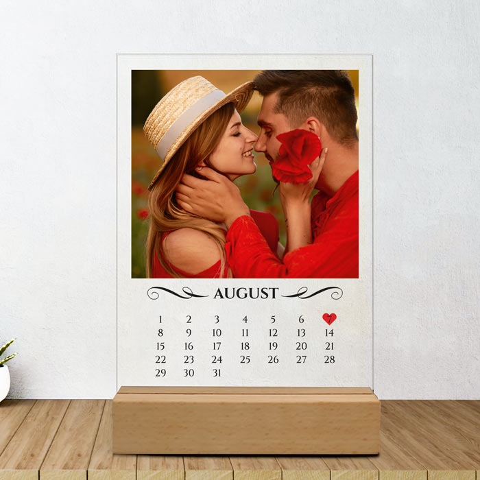 Cadou pentru cupluri cu data de aniversare placheta personalizata - TabloPrint